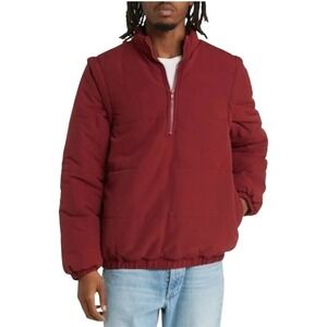 BP Convertible Pullover Jacket Vest Burgundy Nordstrom BP Men's Size 2XL NWT‎